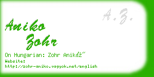 aniko zohr business card